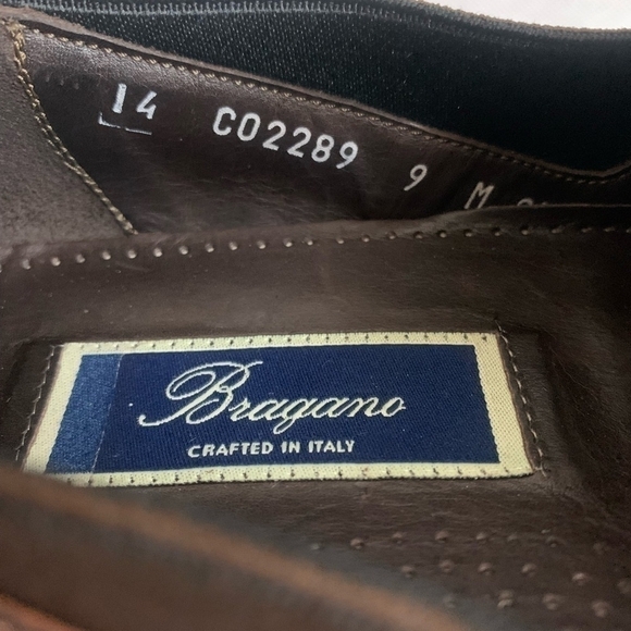 BRAGANO Men’s Italian Brown Leather Straps Slip-On Sandals Size 9M - Picture 6 of 7